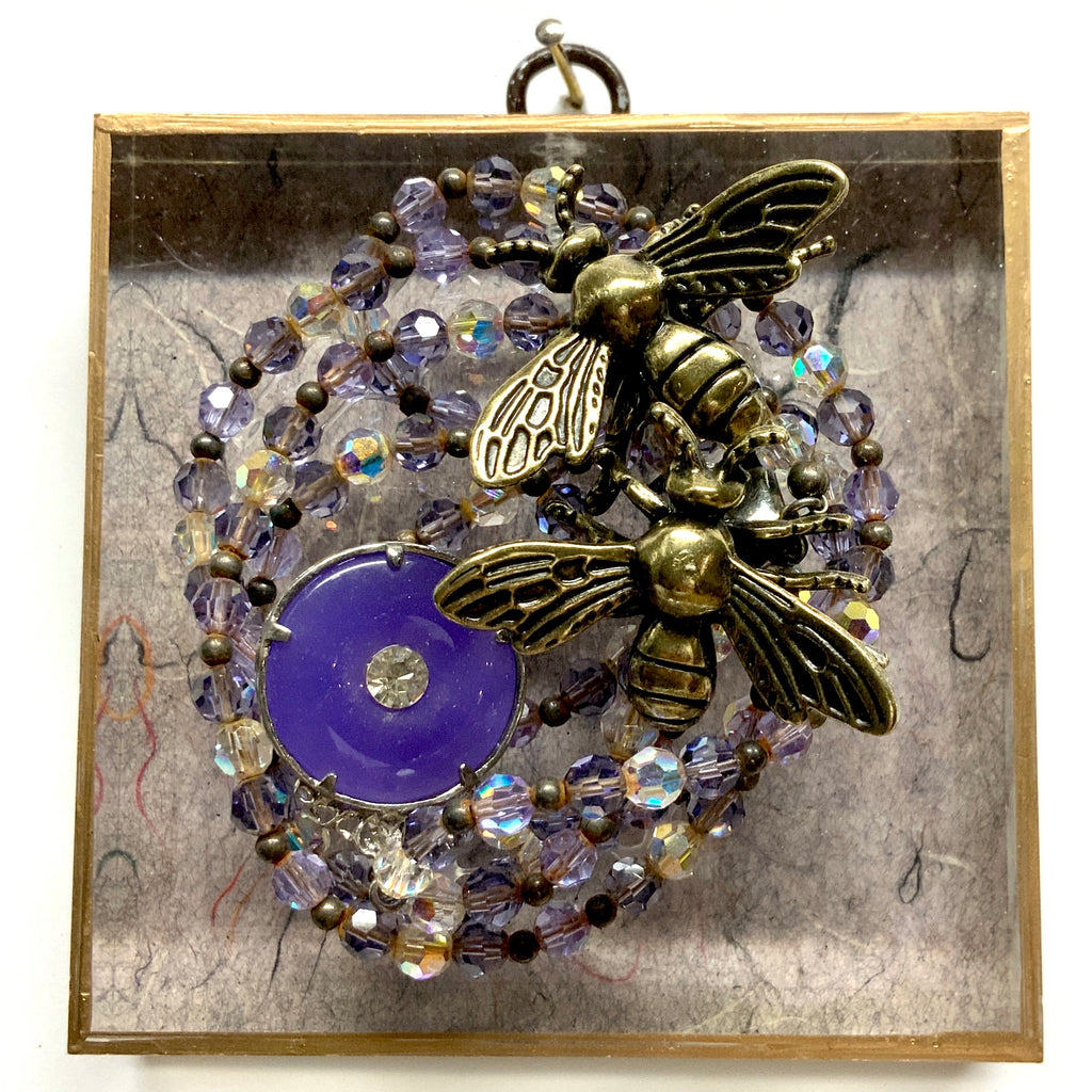 Acrylic Frame with Bees on Necklace / Slight Imperfections (4