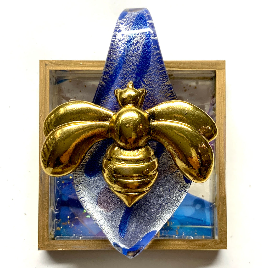 Acrylic Frame with Deco Bee on Glass / Slight Imperfections (2