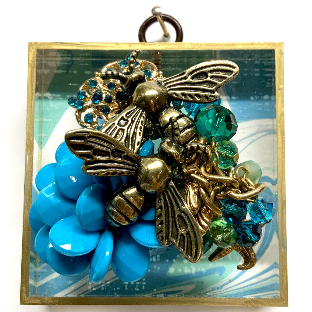 Acrylic Frame with Bees on Necklace / Slight Imperfections (3