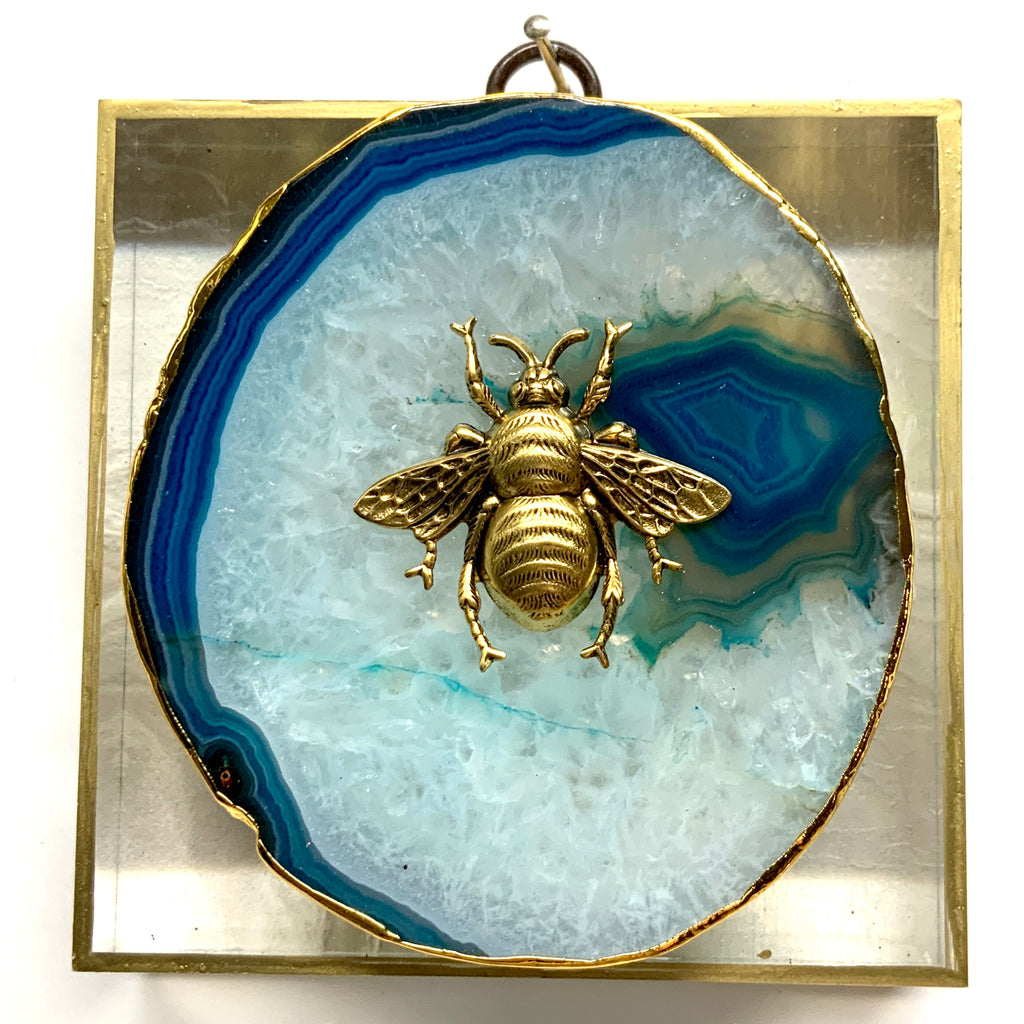 Acrylic Frame with Grande Bee on Agate / Slight Imperfections (4