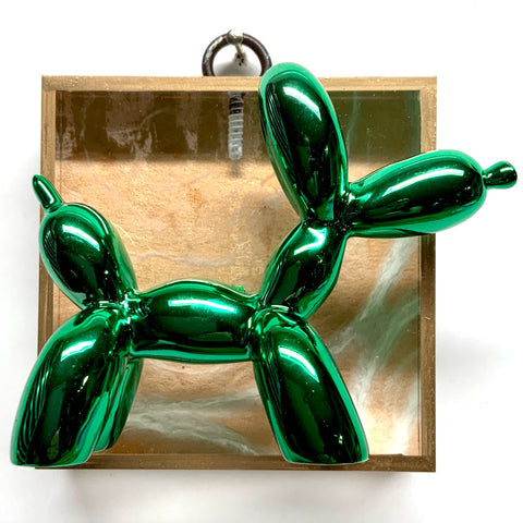 Acrylic Frame with Balloon Dog on Marbled Paper / Slight Imperfections (3