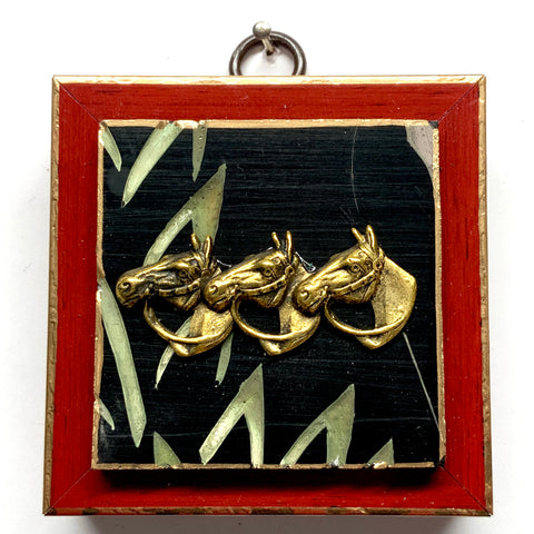 Modern Lacquered Frame with Horses on Coromandel (3