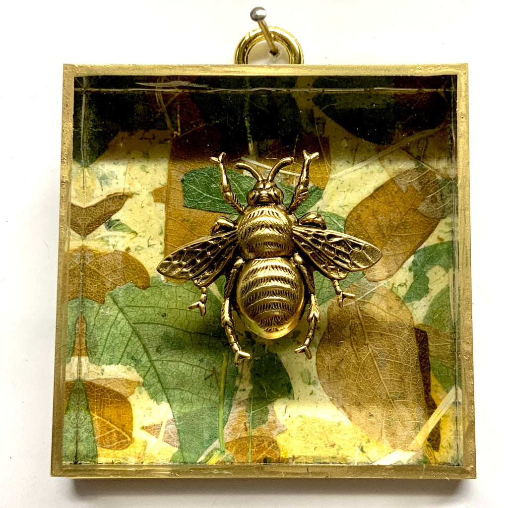 Acrylic Frame with Grande Bee on Mulberry Paper / Slight Imperfections (3