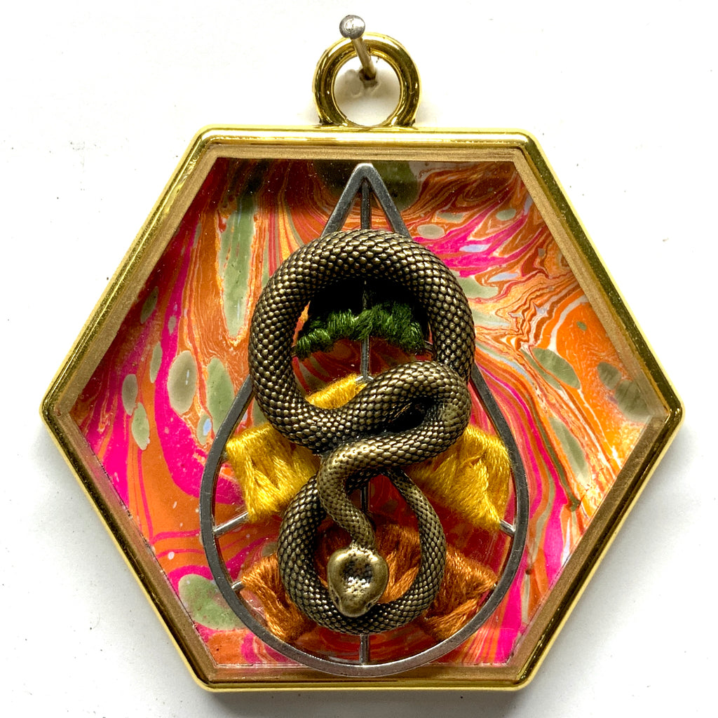 Acrylic Frame with Snake on Pendant / Slight Imperfections (3.25