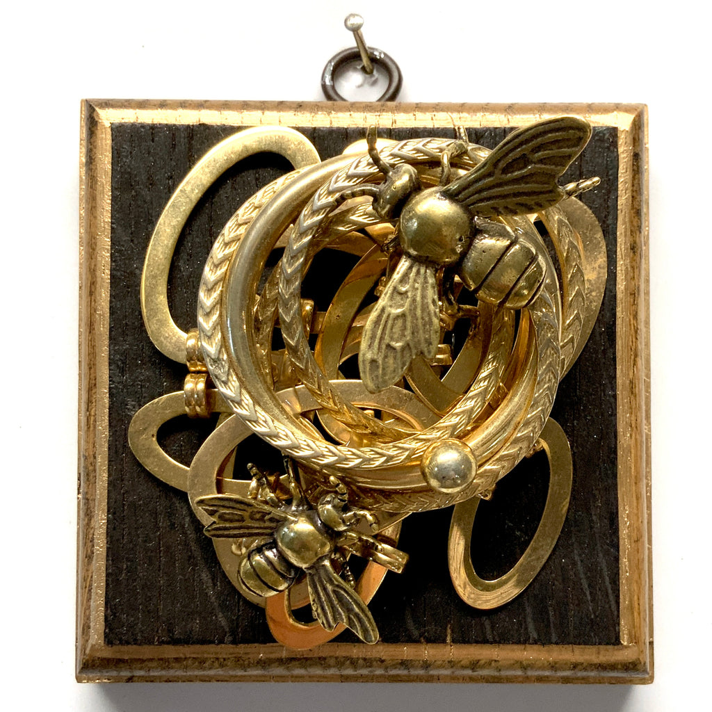 Bourbon Barrel Frame with Bees on Necklace (4