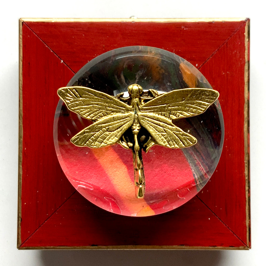 Modern Lacquered Frame with Dragonfly on Acrylic Orb (3