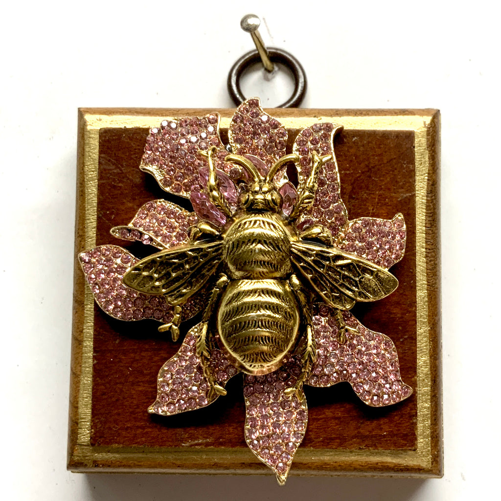 Wooden Frame with Grande Bee on Brooch (2.5