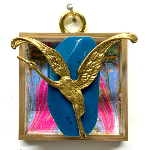 Acrylic Frame with Crane on Bead / Slight Imperfections (2