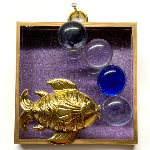 Acrylic Frame with Fish on Glass Beads / Slight Imperfections (3
