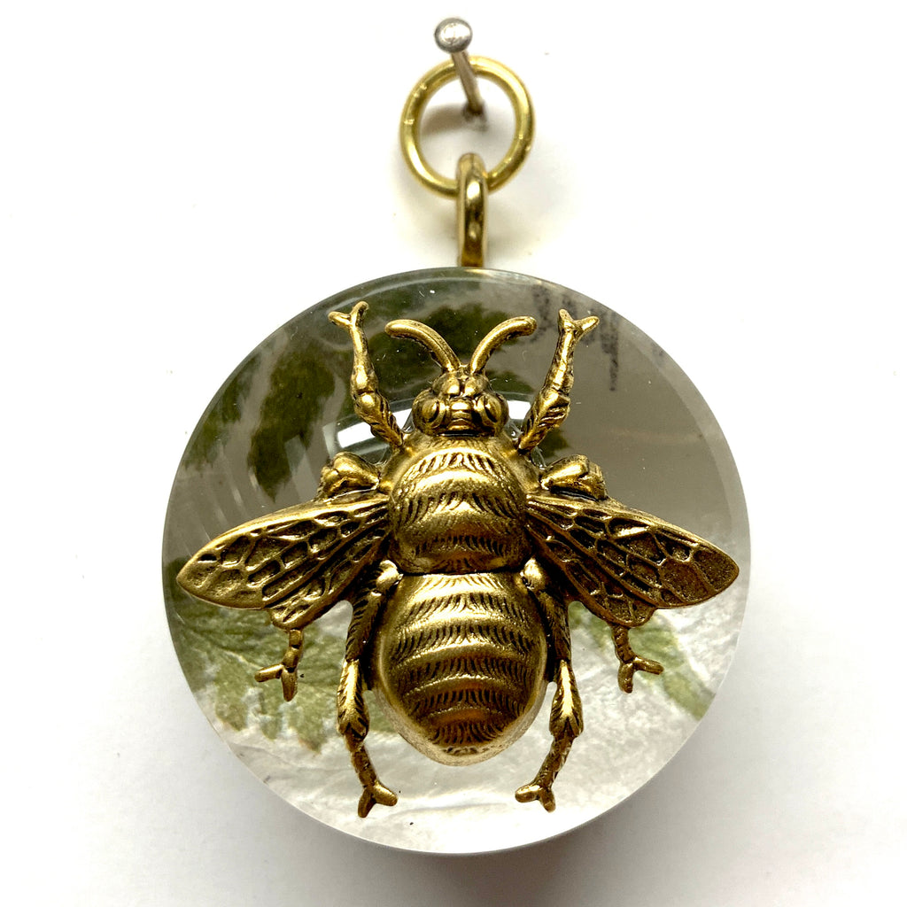Acrylic Dome Frame with Grande Bee on Mulberry Paper / Slight Imperfections (2