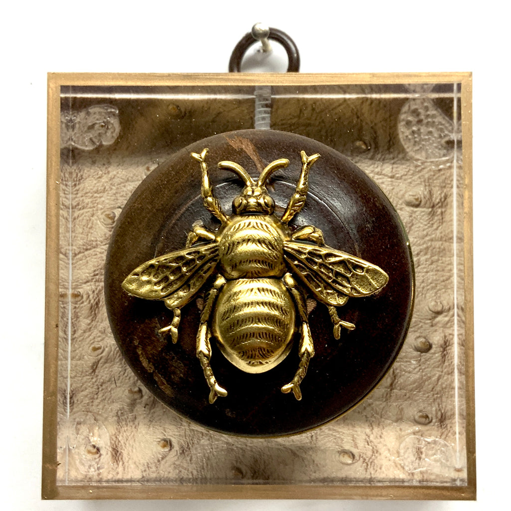 Acrylic Frame with Grande Bee on Wooden Pull / Slight Imperfections (3