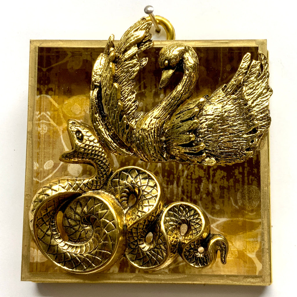 Acrylic Frame with Swan and Snake / Slight Imperfections (3