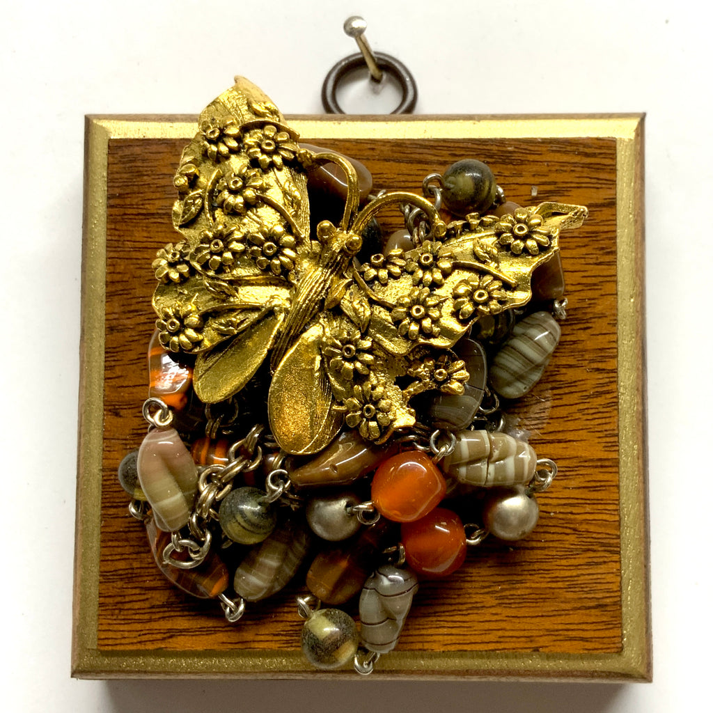 Wooden Frame with Butterfly on Necklace (3.25