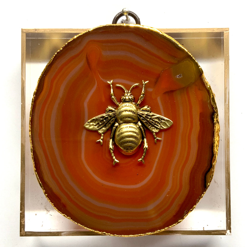 Acrylic Frame with Grande Bee on Agate / Slight Imperfections (4