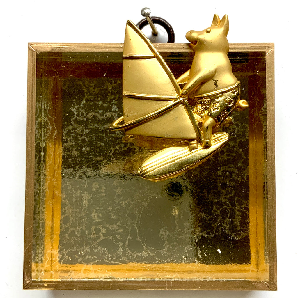 Acrylic Frame with Windsurfing Pig / Slight Imperfections (3