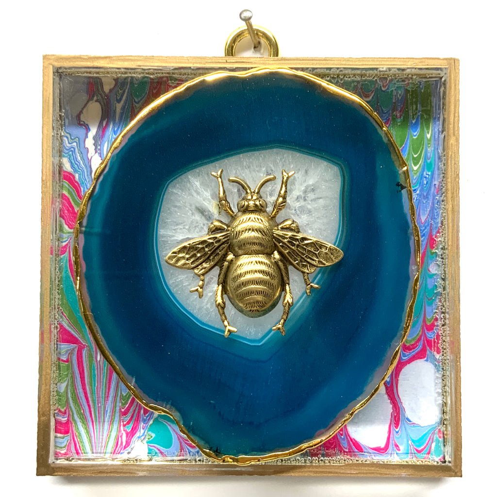 Acrylic Frame with Grande Bee on Agate / Slight Imperfections (4