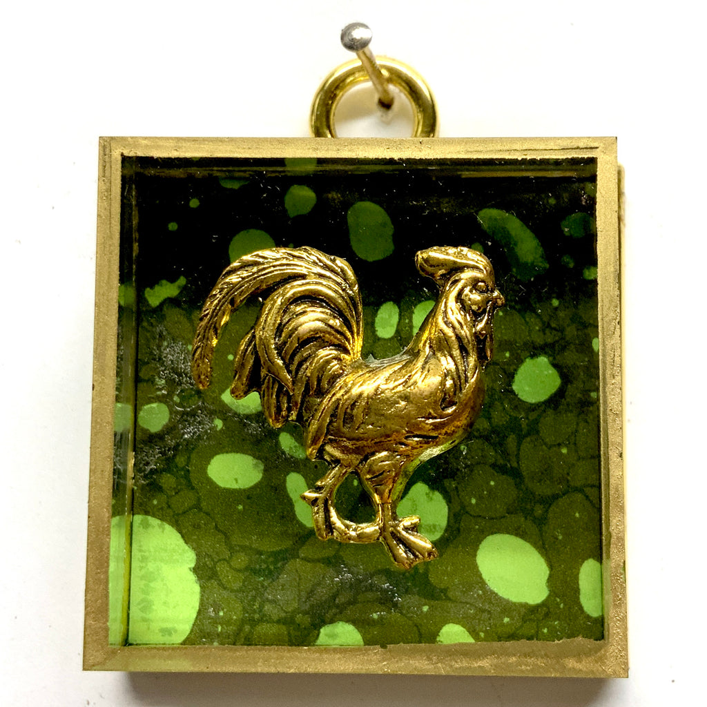 Acrylic Frame with Rooster / Slight Imperfections (2