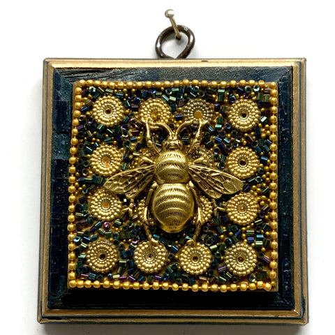 Painted Frame with Grande Bee on Beaded Block (3.75