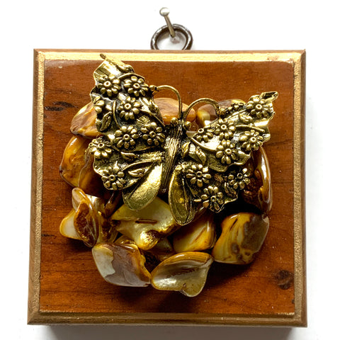 Wooden Frame with Butterfly on Necklace (3.5