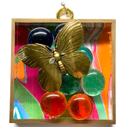 Acrylic Frame with Butterfly on Glass Beads / Slight Imperfections (3
