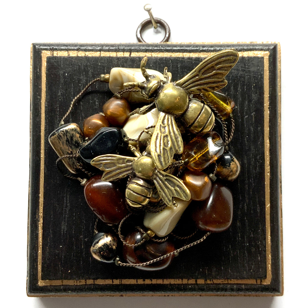 Wooden Frame with Bees on Necklace (4