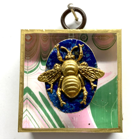 Acrylic Frame with Grande Bee on Lapis / Slight Imperfections (2