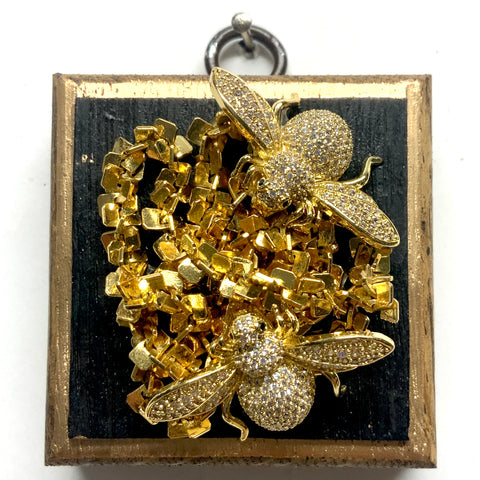 Bourbon Barrel Frame with Sparkle Bees on Necklace (2.5