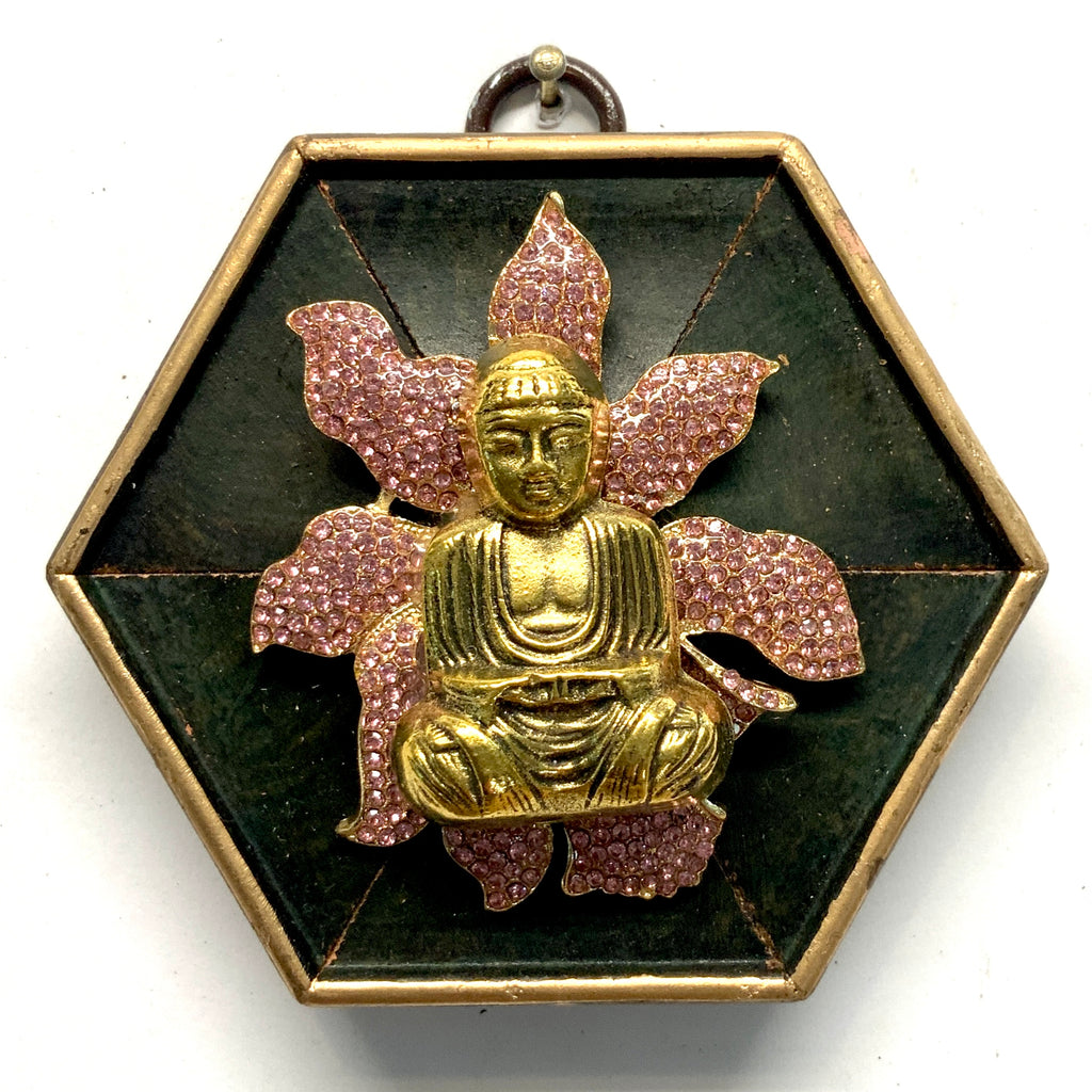 Painted Frame with Buddha on Brooch (3.25” wide)