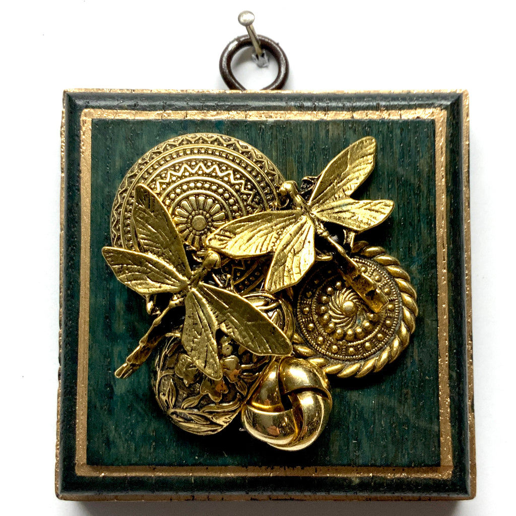 Painted Frame with Dragonflies on Brooch (3.25