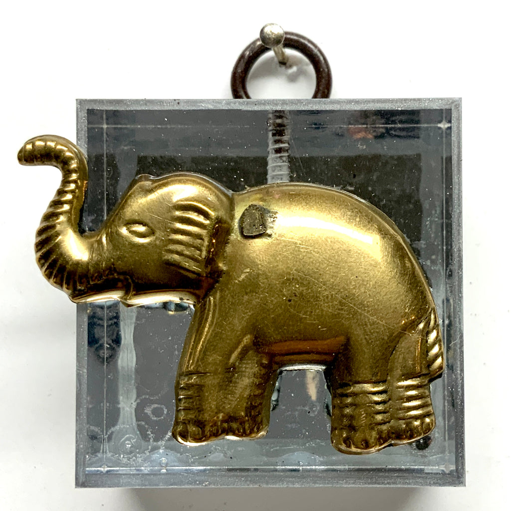 Acrylic Frame with Elephant on Metallic Paper / Slight Imperfections (2