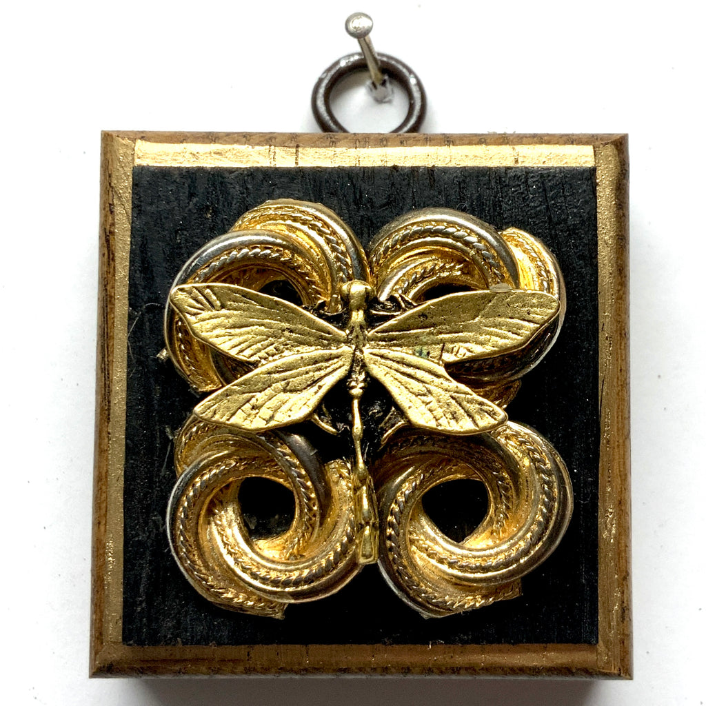 Bourbon Barrel Frame with Dragonfly on Necklace (2.5