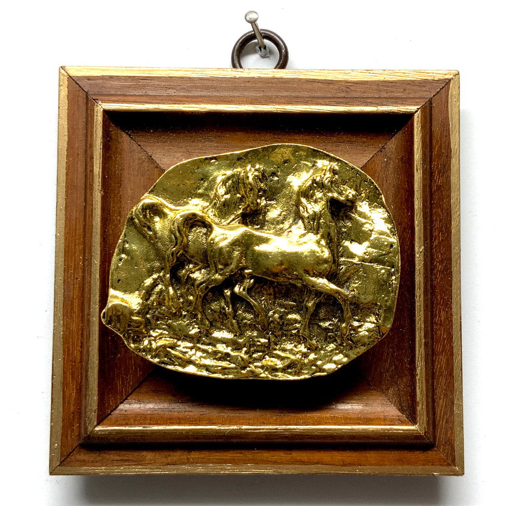 Wooden Frame with Horses (4