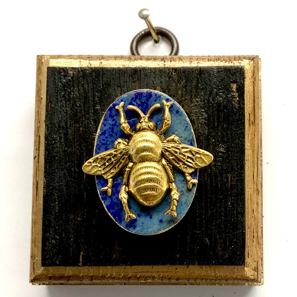 Bourbon Barrel Frame with Grande Bee on Lapis (2.5