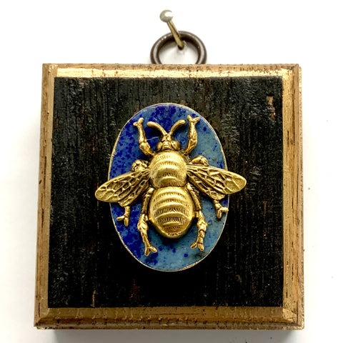 Bourbon Barrel Frame with Grande Bee on Lapis (2.5