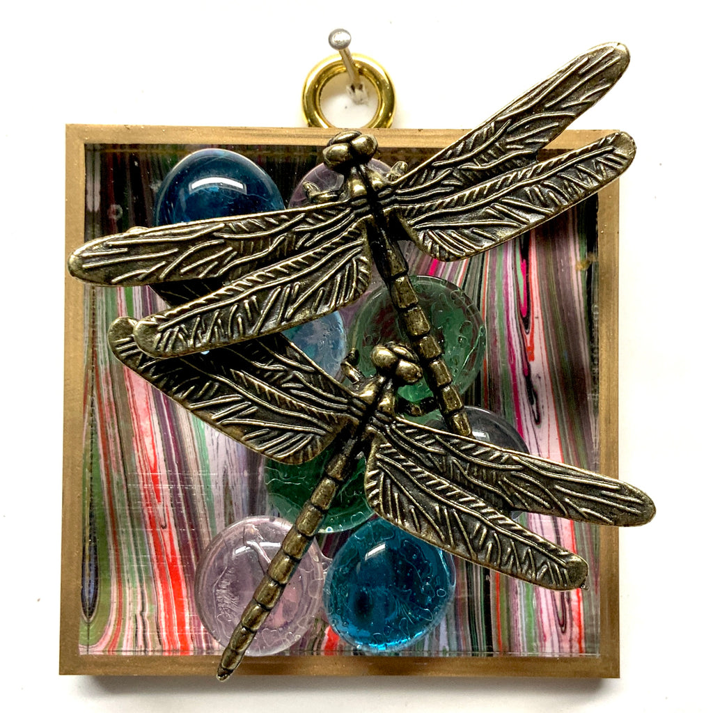 Acrylic Frame with Dragonflies on Glass Bees / Slight Imperfections (3