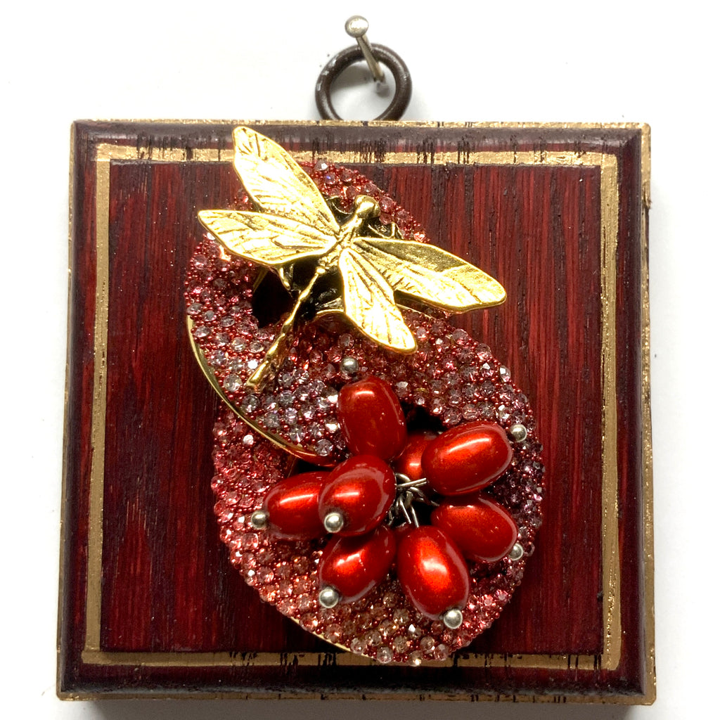 Painted Frame with Dragonfly on Brooch (3.25