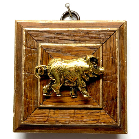 Wooden Frame with Pig (3