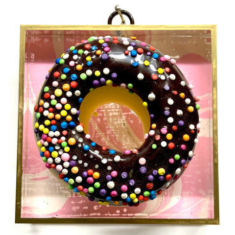 Acrylic Frame with Doughnut on Marbled Paper / Slight Imperfections (4