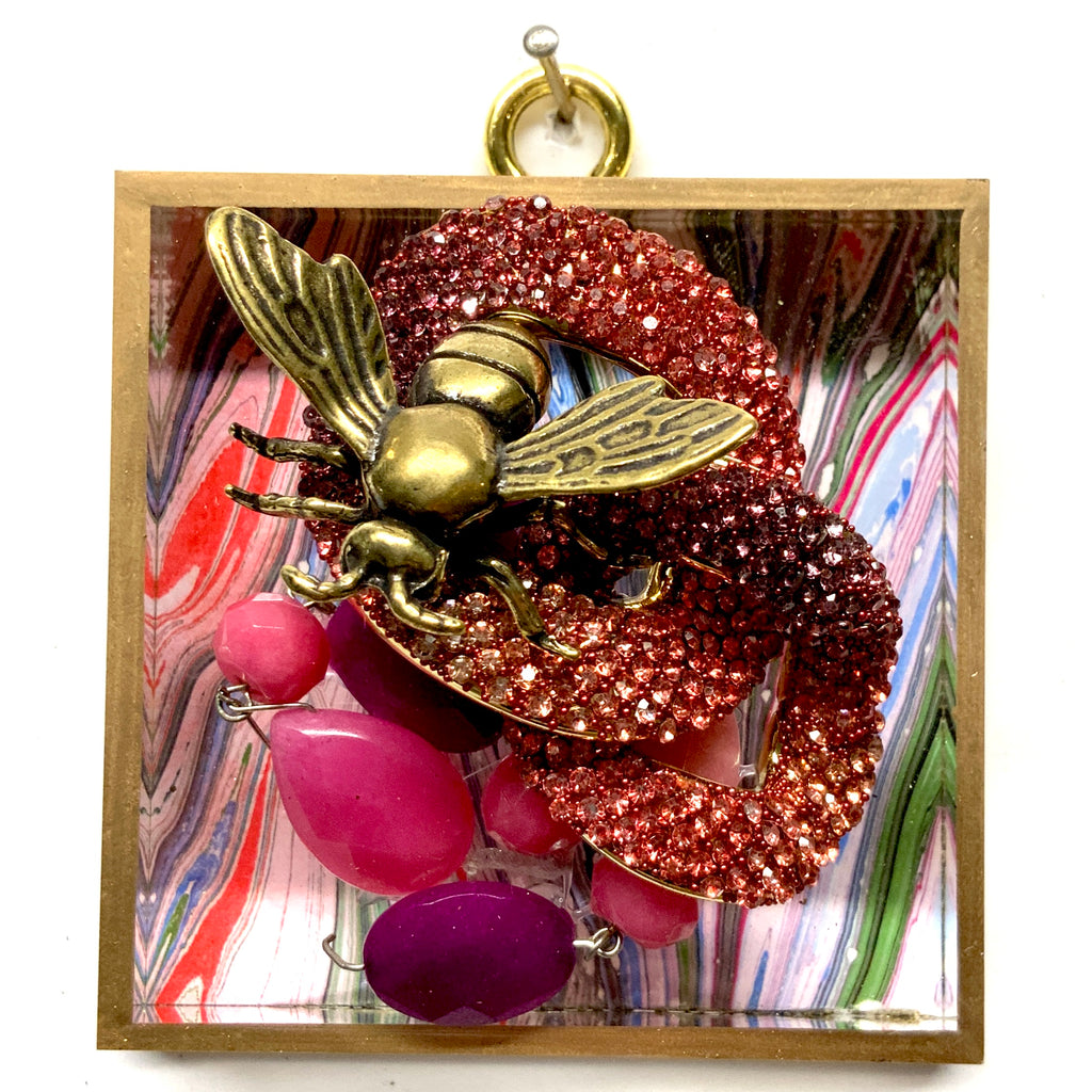 Acrylic Frame with Bee on Necklace / Slight Imperfections (3