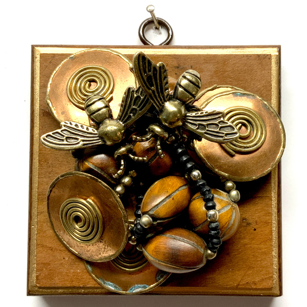 Wooden Frame with Bees on Necklace (4