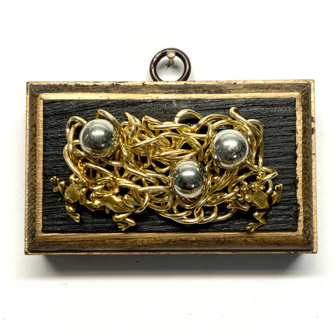 Bourbon Barrel Frame with Frogs on Necklace (3.75” wide)