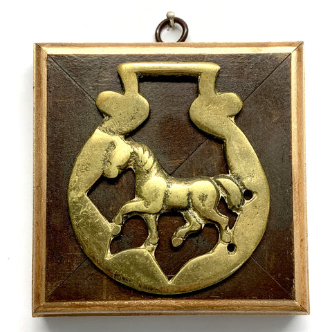 Wooden Frame with Horse Brass (4.25