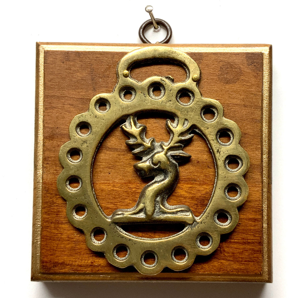Wooden Frame with Stag Horse Brass (4