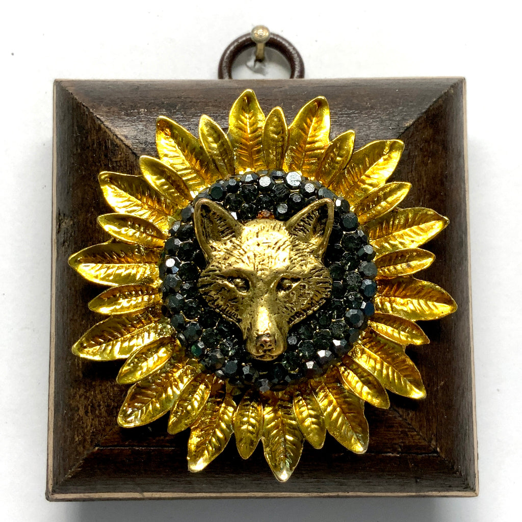 Wooden Frame with Fox on Brooch (2.5