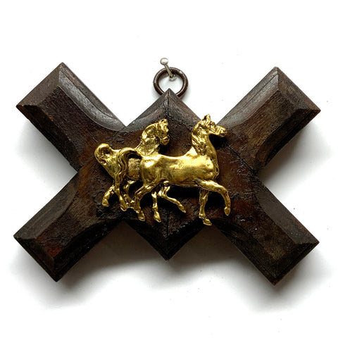 Wooden Frame with Horses (5
