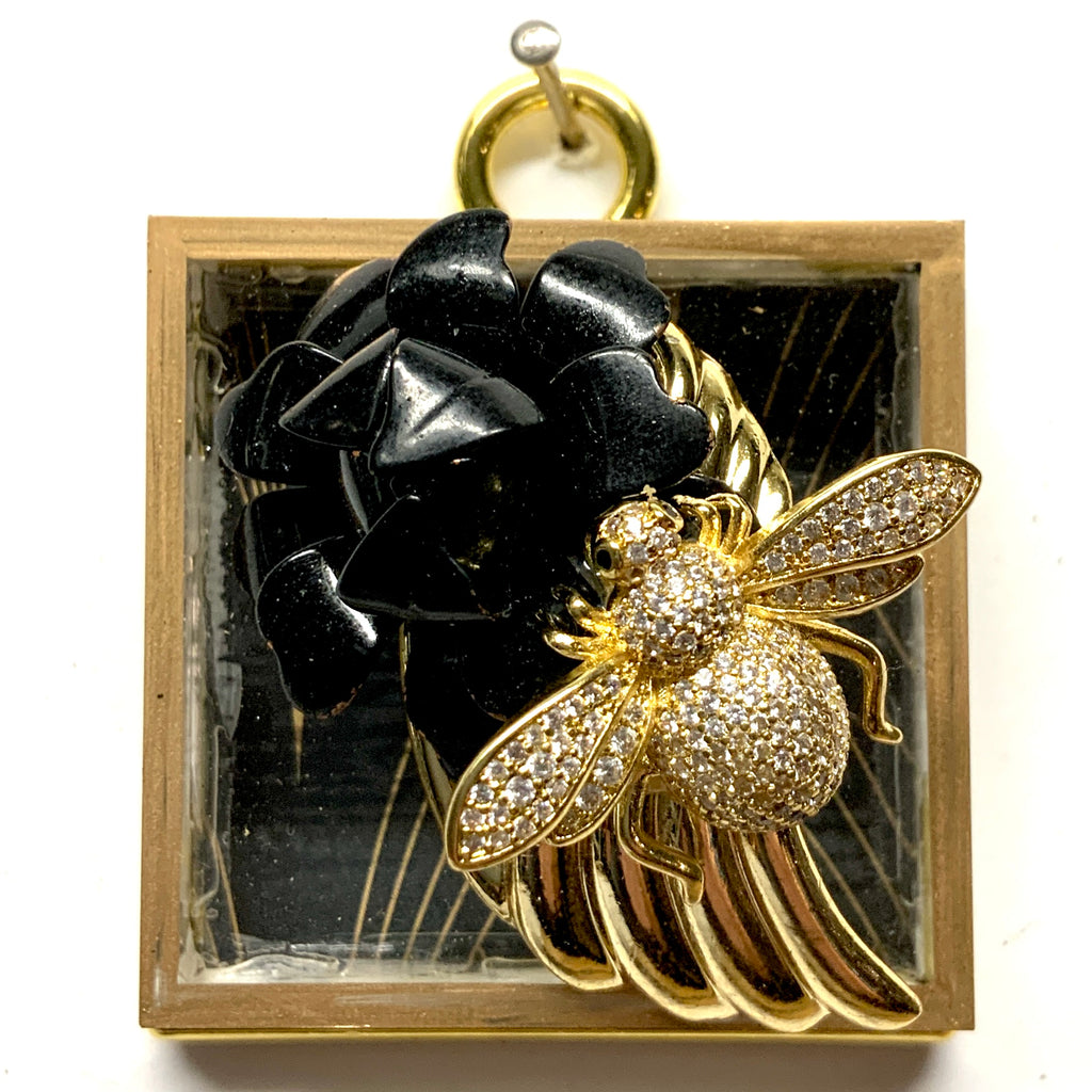 Acrylic Frame with Sparkle Bee on Brooch / Slight Imperfections (2
