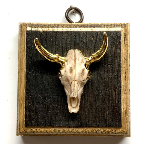 Bourbon Barrel Frame with Cow Skull (3.25