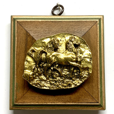 Wooden Frame with Horses (4