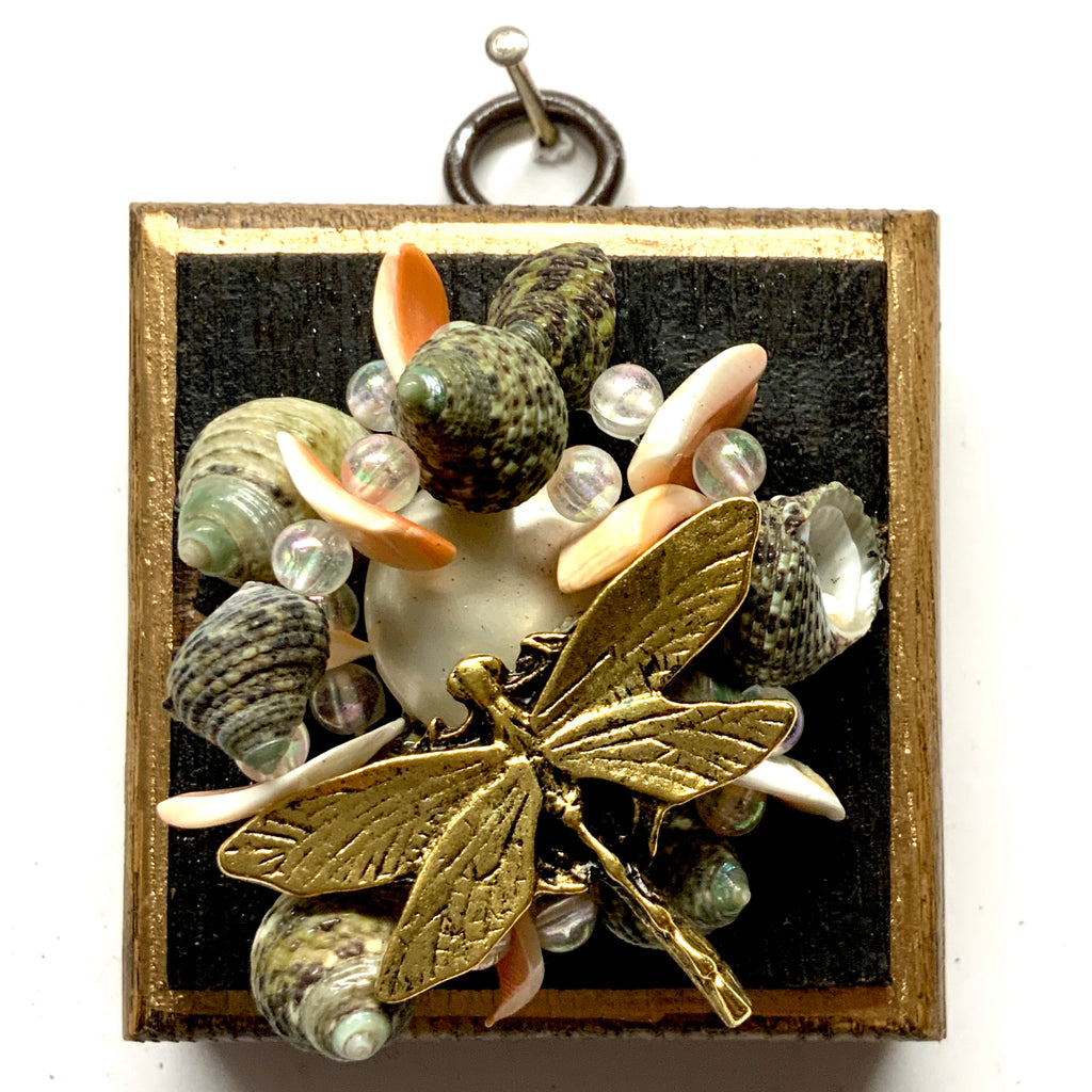 Bourbon Barrel Frame with Dragonfly on Necklace (2.5