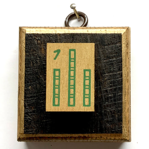 Bourbon Barrel Frame with Mahjong Tile (2.5